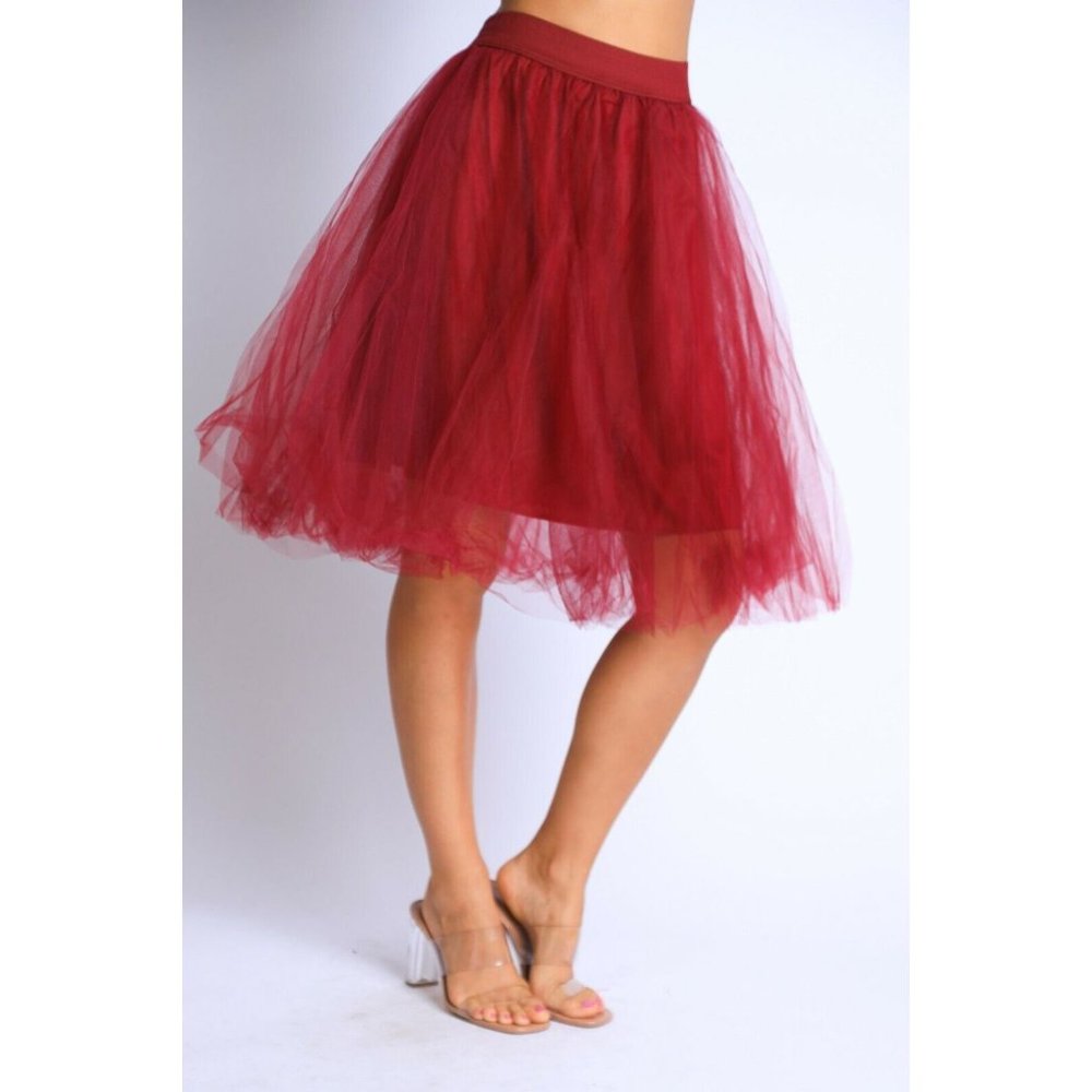 Women Princess Tulle Knee Length A Line Ballet Skirt Underskirt XS,S,M,L,XL